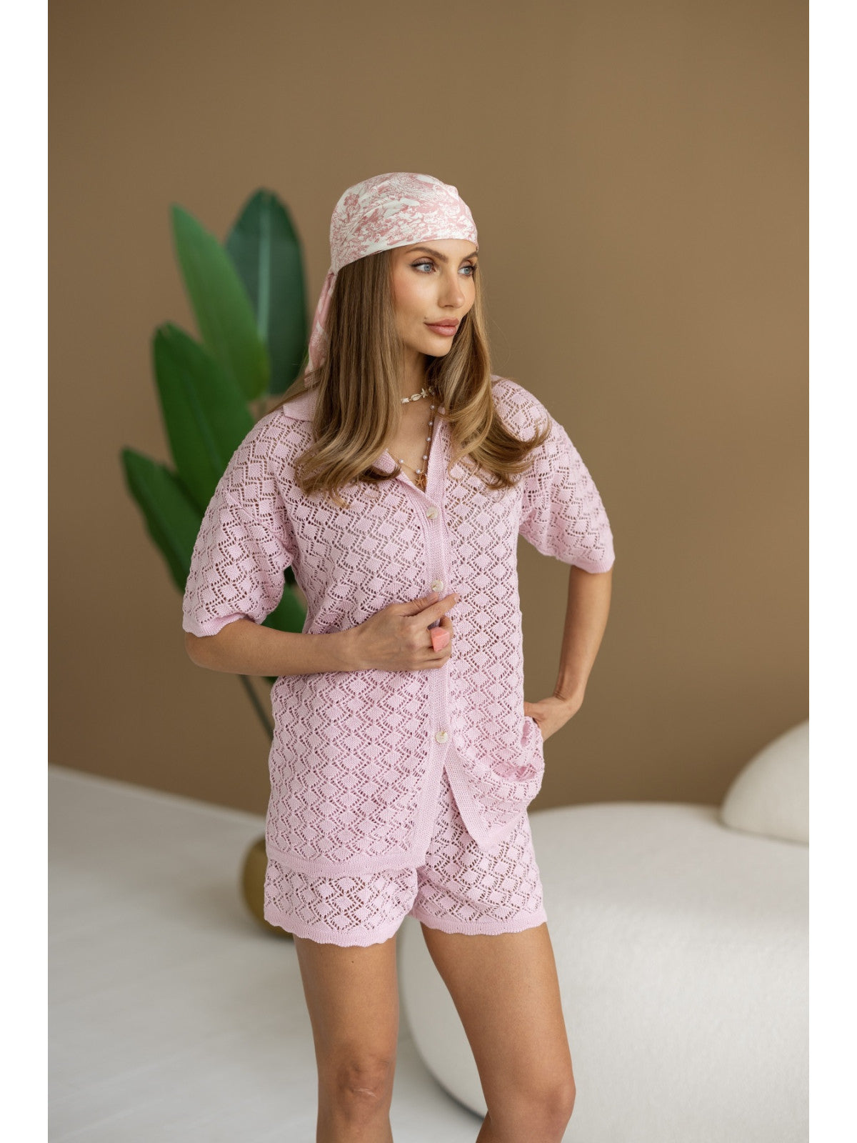 Women's Knit Shorts Set - Summer Lounge Outfit main product photo