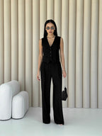 Women's Linen Two-Piece Set LION — Coordinated Summer Look