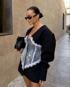 Blazer Style Dress – Tailored Suit Fabric Dress