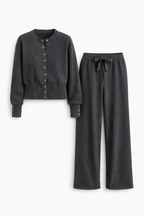 Cotton Knit Cardigan Set