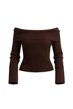 Open Shoulder Cotton Blend Top