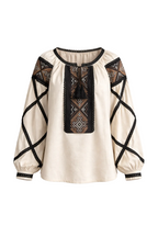 Vyshyvanka “Nadiya” – Beige Embroidered Blouse