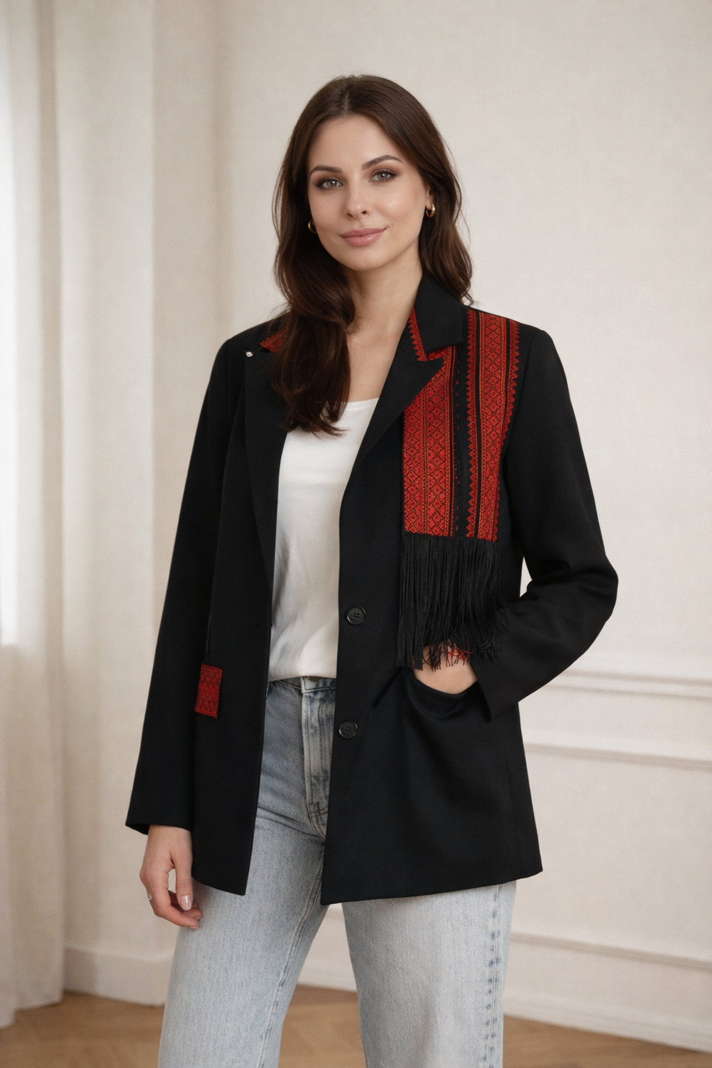 Lined Embroidered Jacket