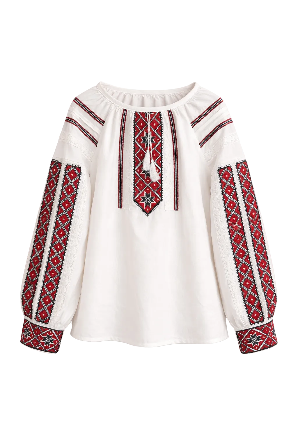 Red Geometric Embroidery – Vyshyvanka – Women