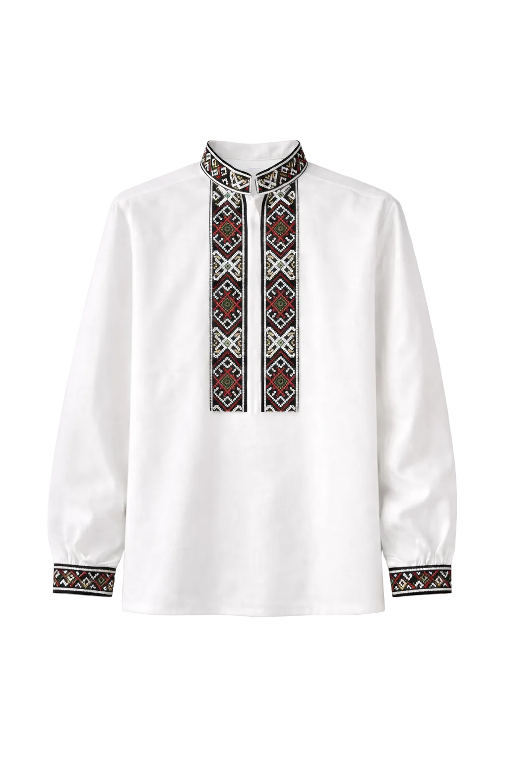 Geometric Classic Embroidered Shirt – Vyshyvanka – Men