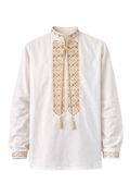 Men's Embroidered Vyshyvanka Shirt with Ties