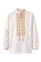Men's Embroidered Vyshyvanka Shirt with Ties