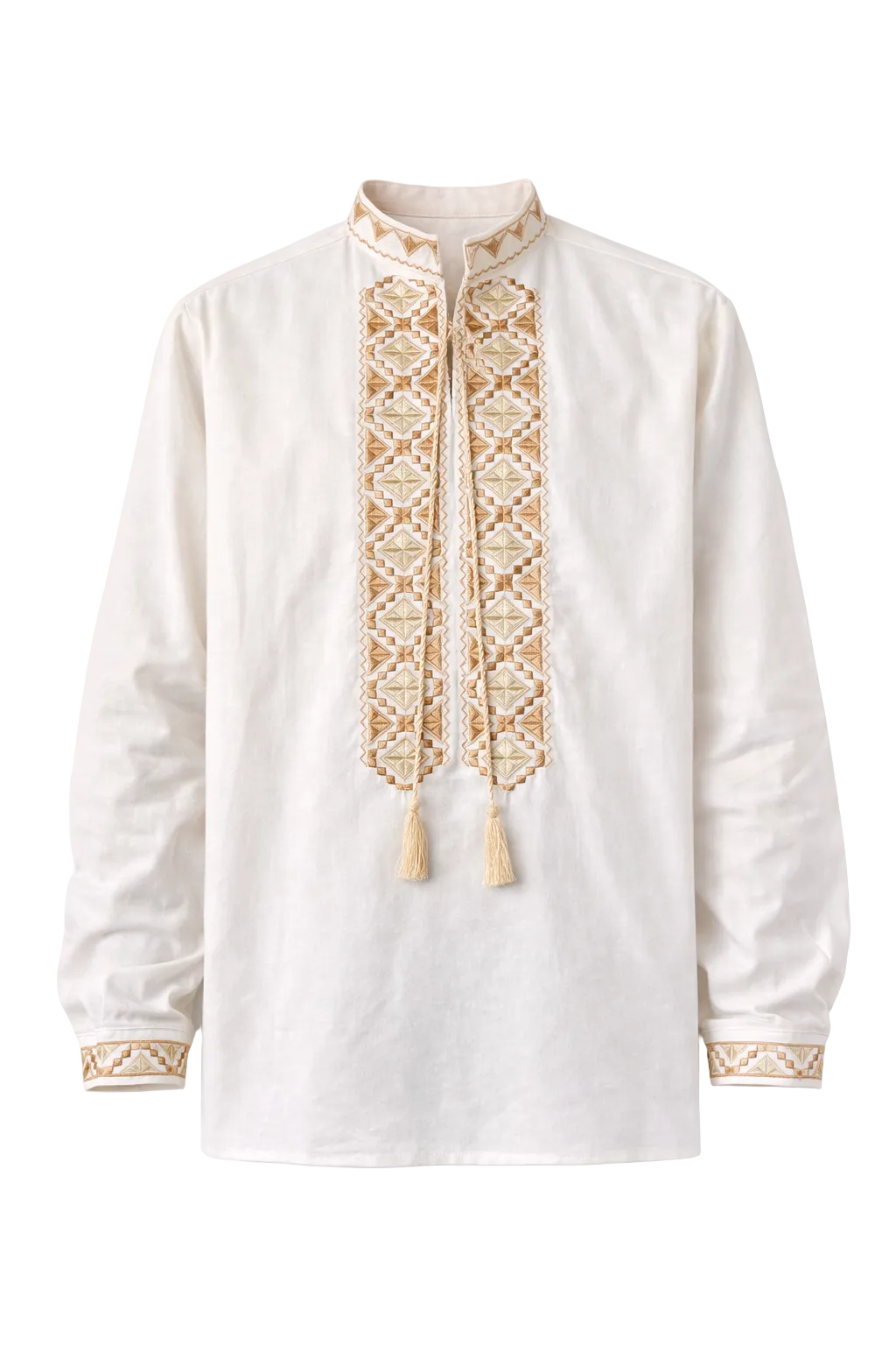 Men's Embroidered Vyshyvanka Shirt with Ties