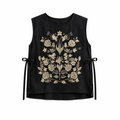 Embroidered Vest - Manishka Tie Vest
