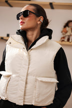 Women's Cropped Insulated Puffer Vest in product, alternate view