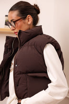 Women's Cropped Insulated Puffer Vest in product, alternate view