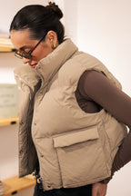Women's Cropped Insulated Puffer Vest in product, alternate view