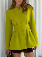 Women's Structured Wool-Blend Tailored Blazer in product, alternate view