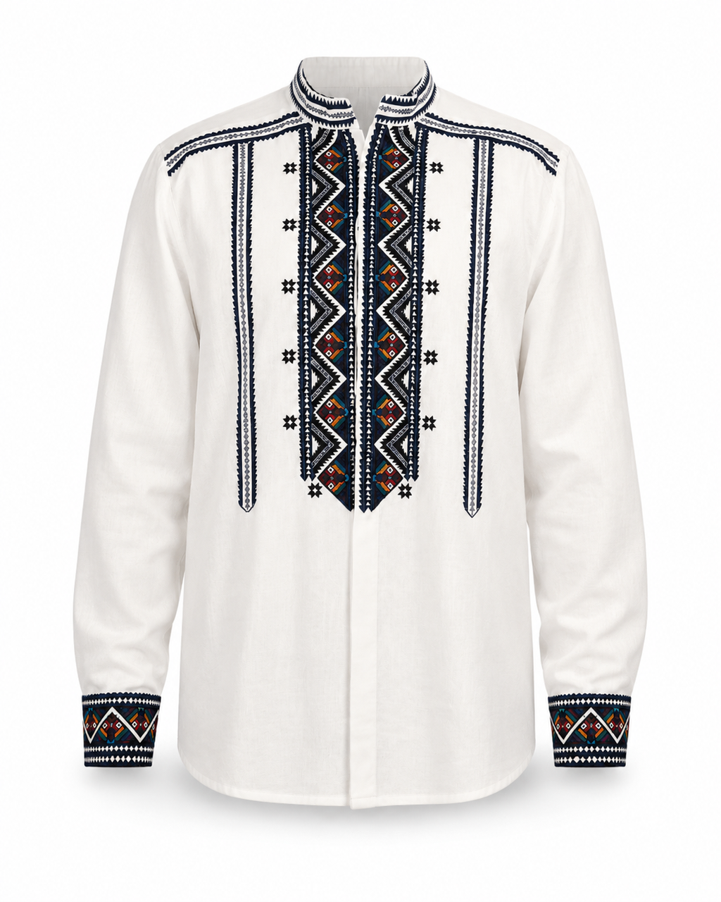 Men's Button-Up Embroidered Vyshyvanka Shirt - Matching Couple Style