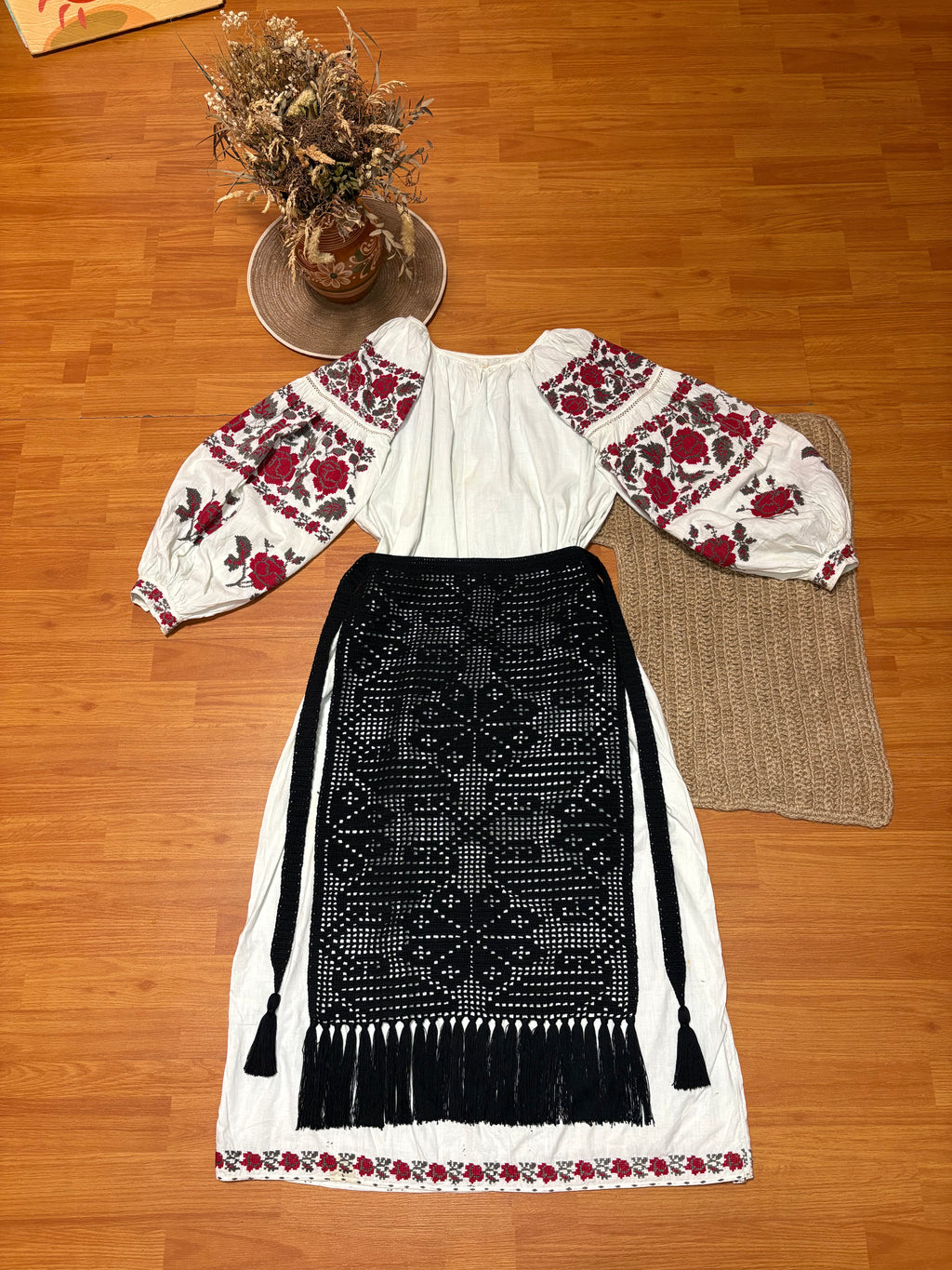 Ukrainian Embroidered Apron - Cotton Folk Layer