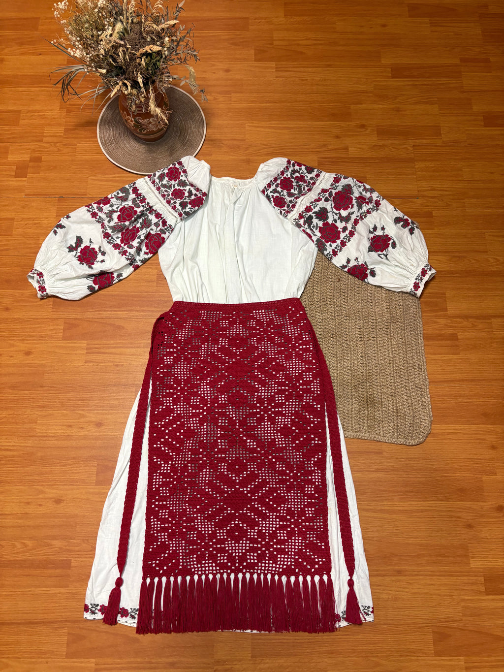 Ukrainian Embroidered Apron - Cotton Folk Layer