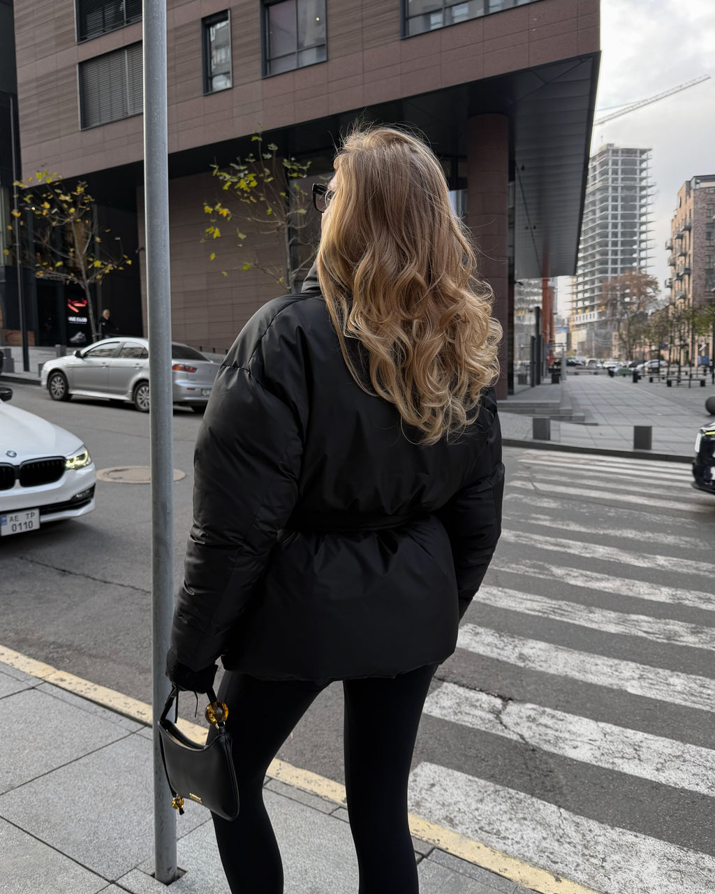 Women's Belted Winter Puffer Coat, alternate product view