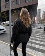 Women's Belted Winter Puffer Coat, alternate product view