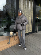 Women's Belted Winter Puffer Coat, alternate product view