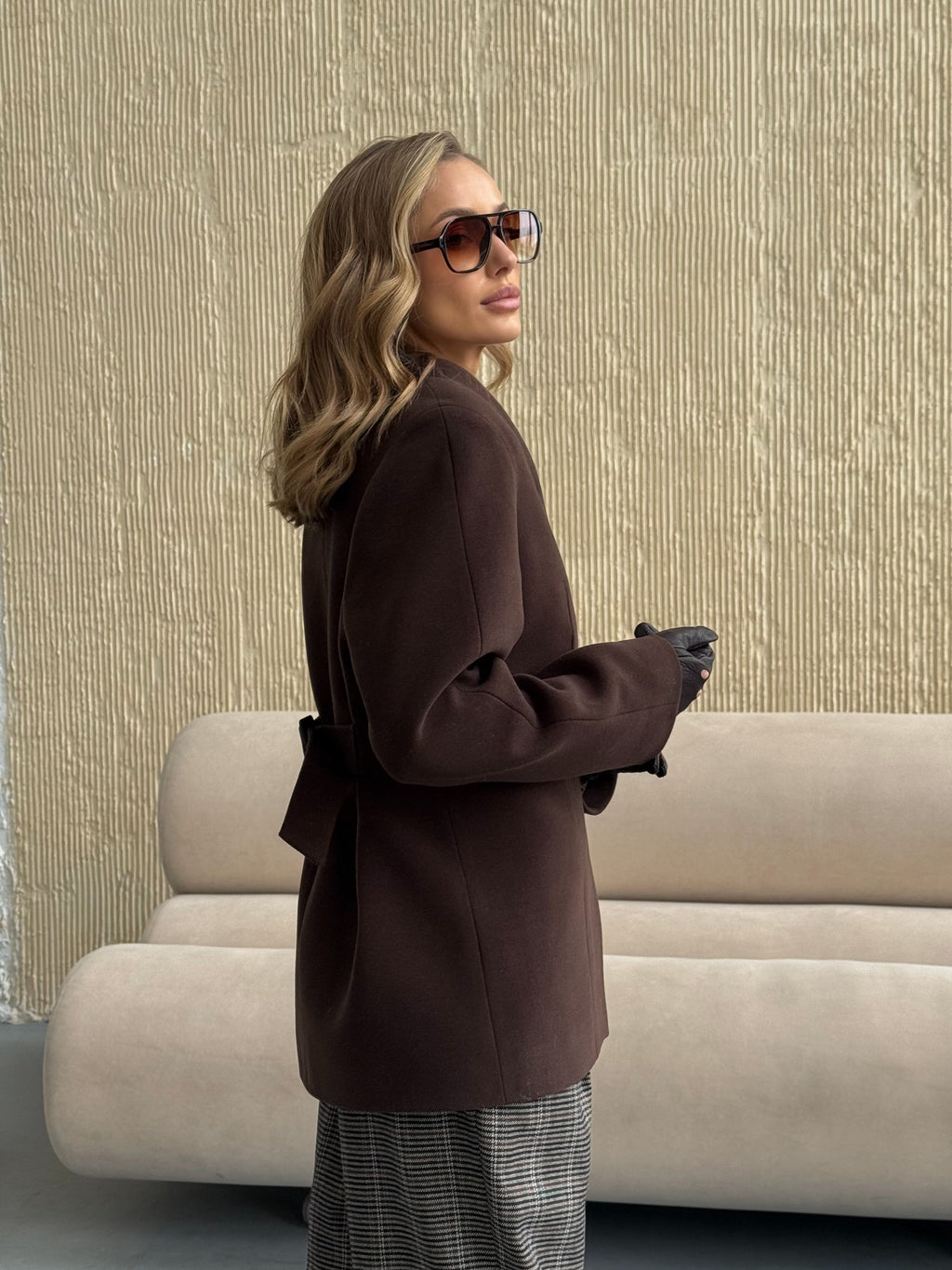 Women's Belted Tailored Coat, alternate product view