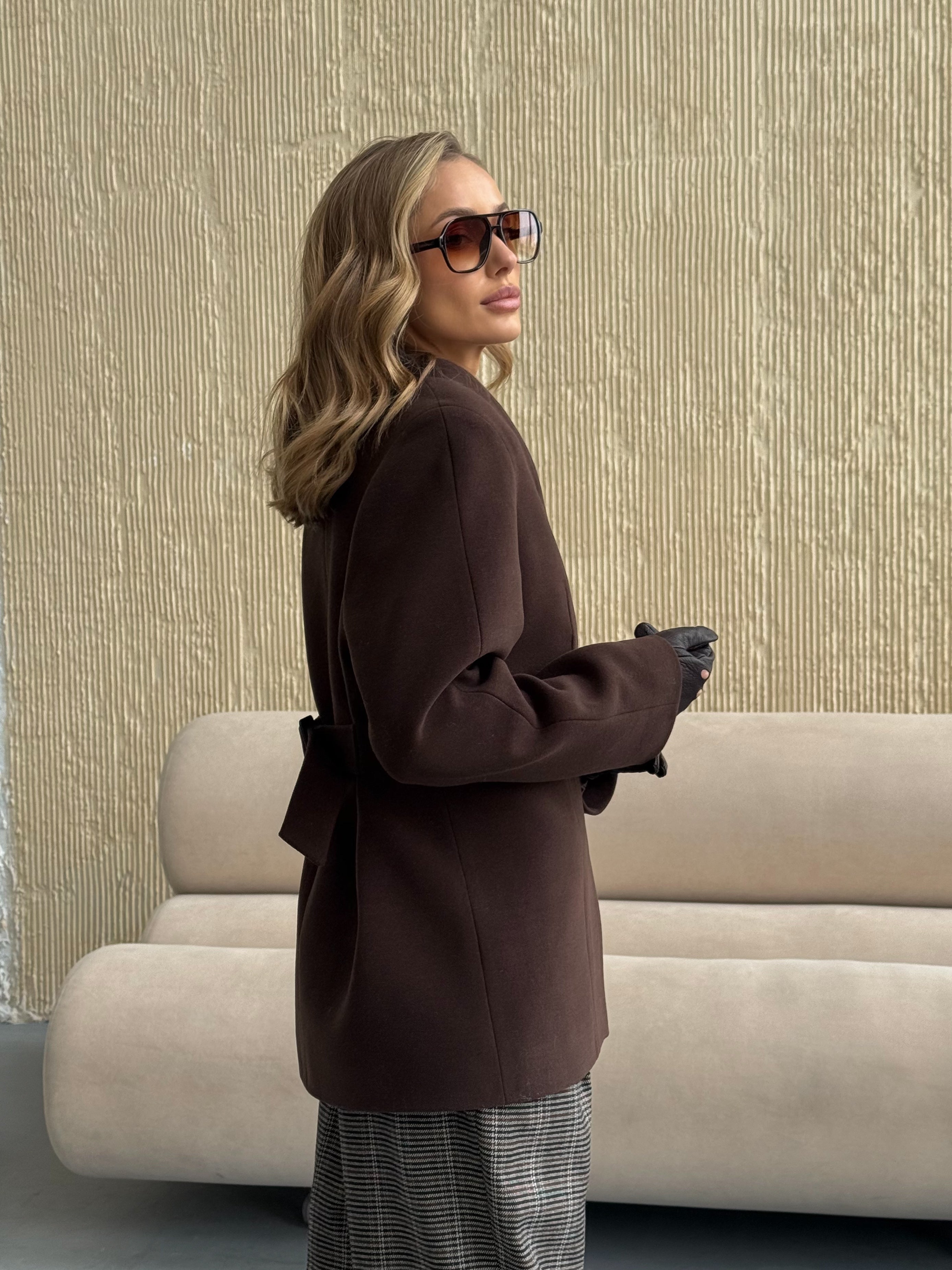 Women's Belted Tailored Coat, alternate product view