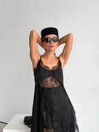 Women's Asymmetric Dress Gloria — Premium Satin & Lace