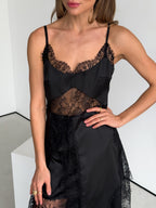Women's Asymmetric Dress Gloria — Premium Satin & Lace