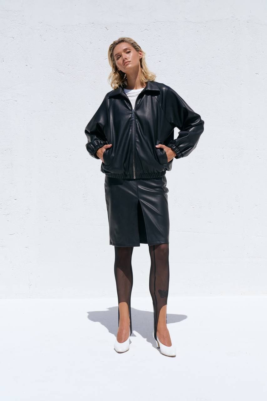 Oversized Eco Suede Bomber Jacket – Modern European Street Style