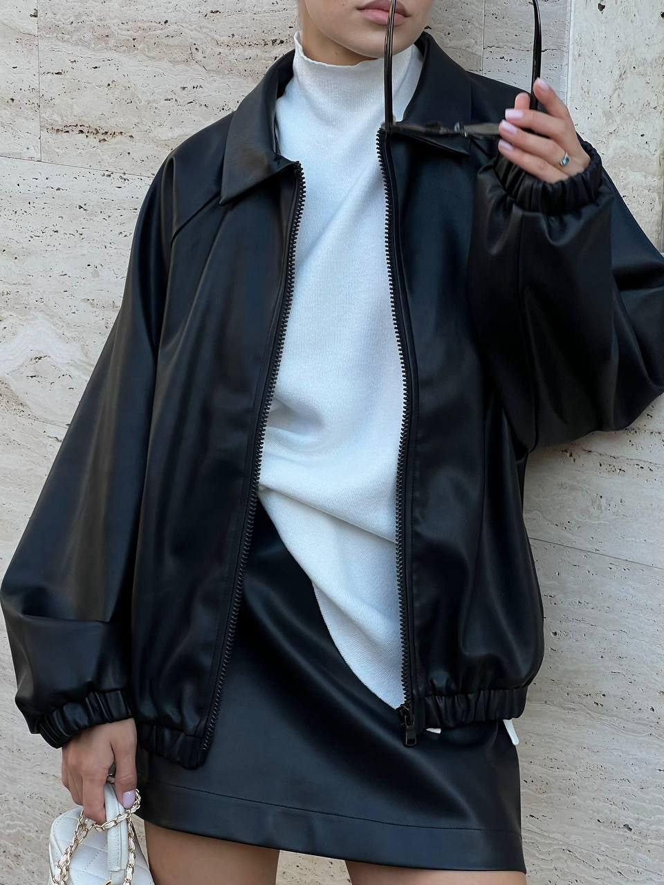 Oversized Eco Suede Bomber Jacket – Modern European Street Style