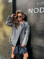 Long Eco Leather Moto Jacket – Sleek Extended-Fit Biker Jacket