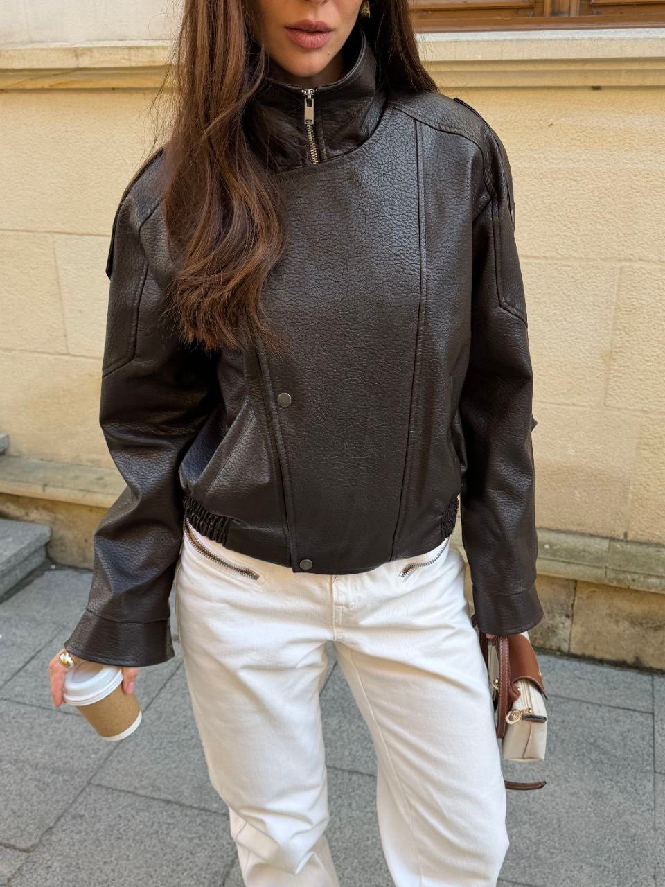 Premium Eco Leather Moto Jacket – Structured Luxe Biker Jacket