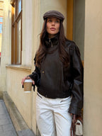 Premium Eco Leather Moto Jacket – Structured Luxe Biker Jacket