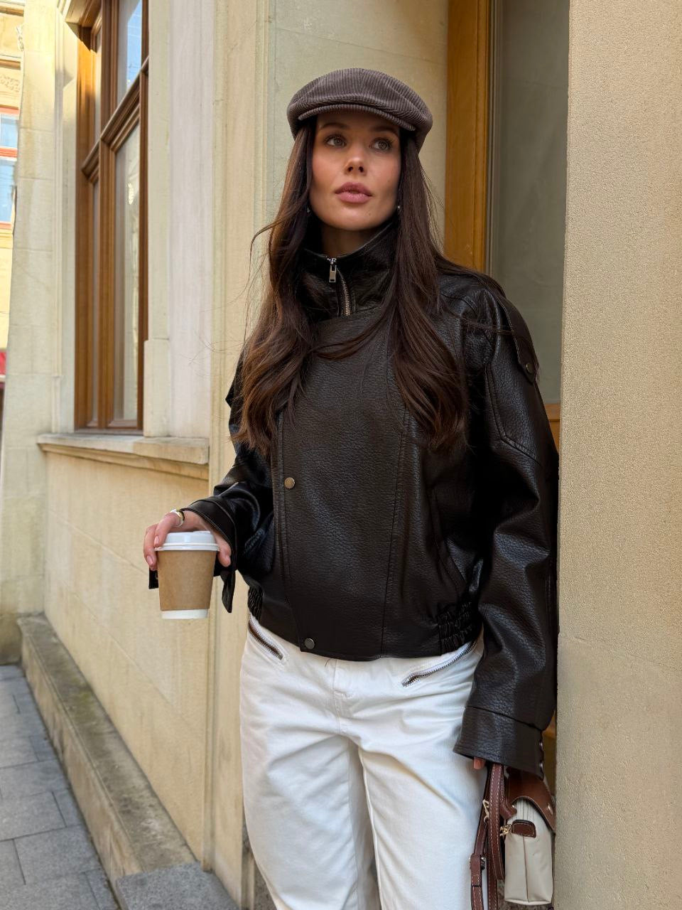 Premium Eco Leather Moto Jacket – Structured Luxe Biker Jacket