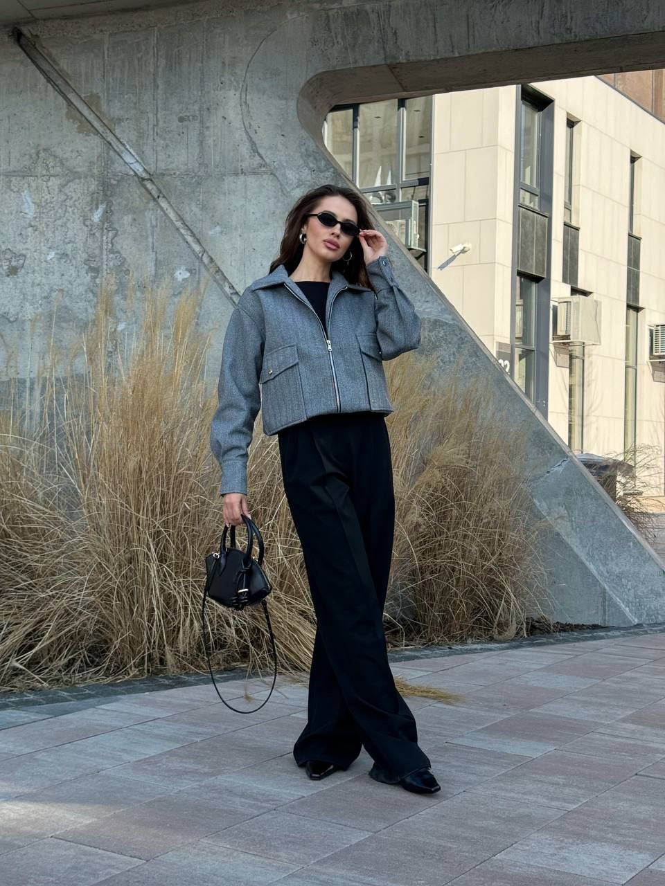 Azali Cashmere Bomber Jacket – Soft Structured Zip Jacket