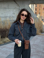 Azali Cashmere Bomber Jacket – Soft Structured Zip Jacket