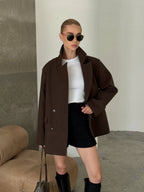 Wool Blend Coat – Belted Short Coat