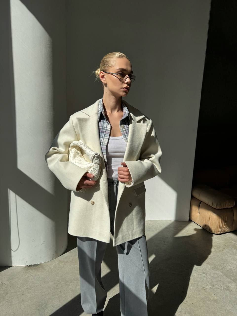 Wool Blend Coat – Belted Short Coat