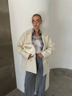 Wool Blend Coat – Belted Short Coat