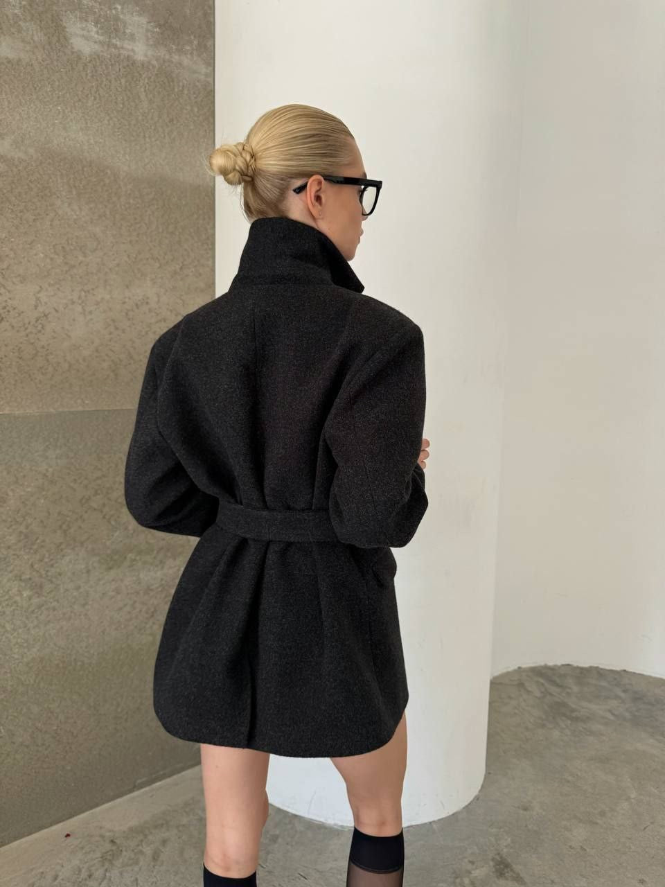 Wool Blend Coat – Belted Short Coat