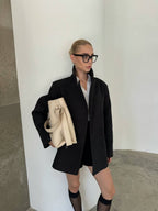 Wool Blend Coat – Belted Short Coat