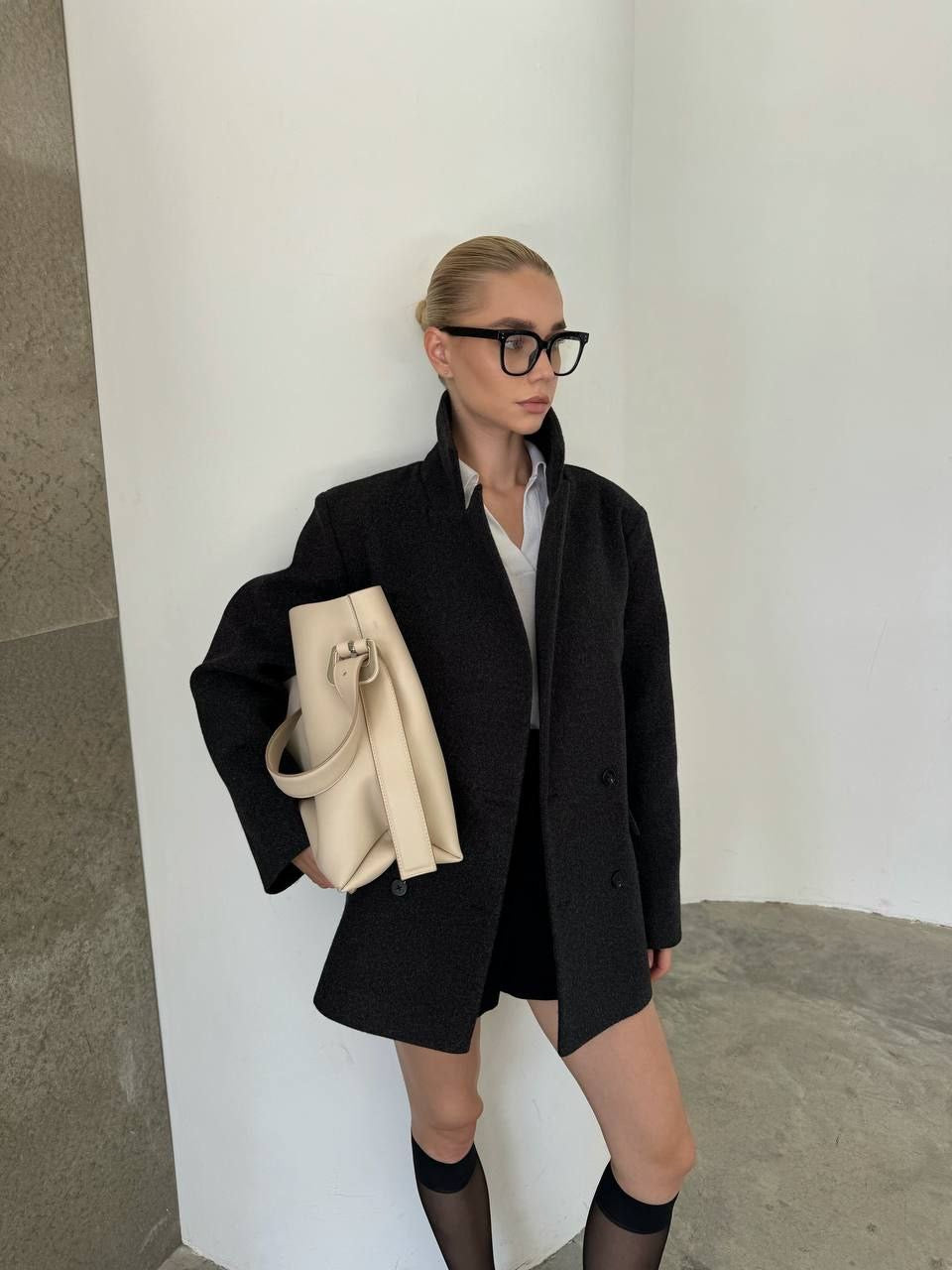 Wool Blend Coat – Belted Short Coat