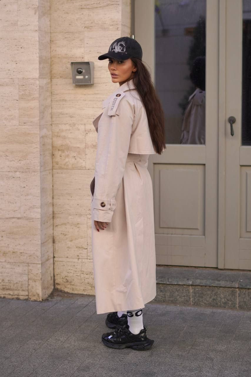 Embroidered Cotton Trench Coat – European Statement Outerwear