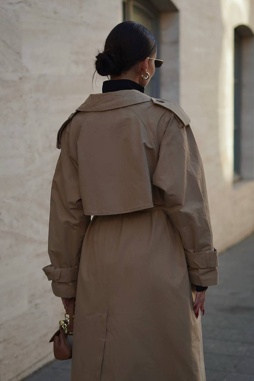 Embroidered Cotton Trench Coat – European Statement Outerwear