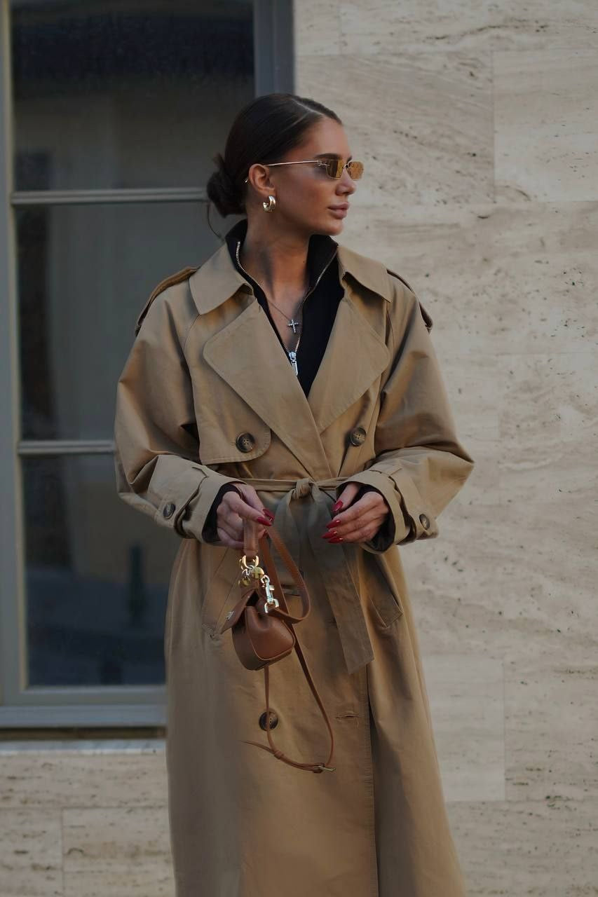 Embroidered Cotton Trench Coat – European Statement Outerwear