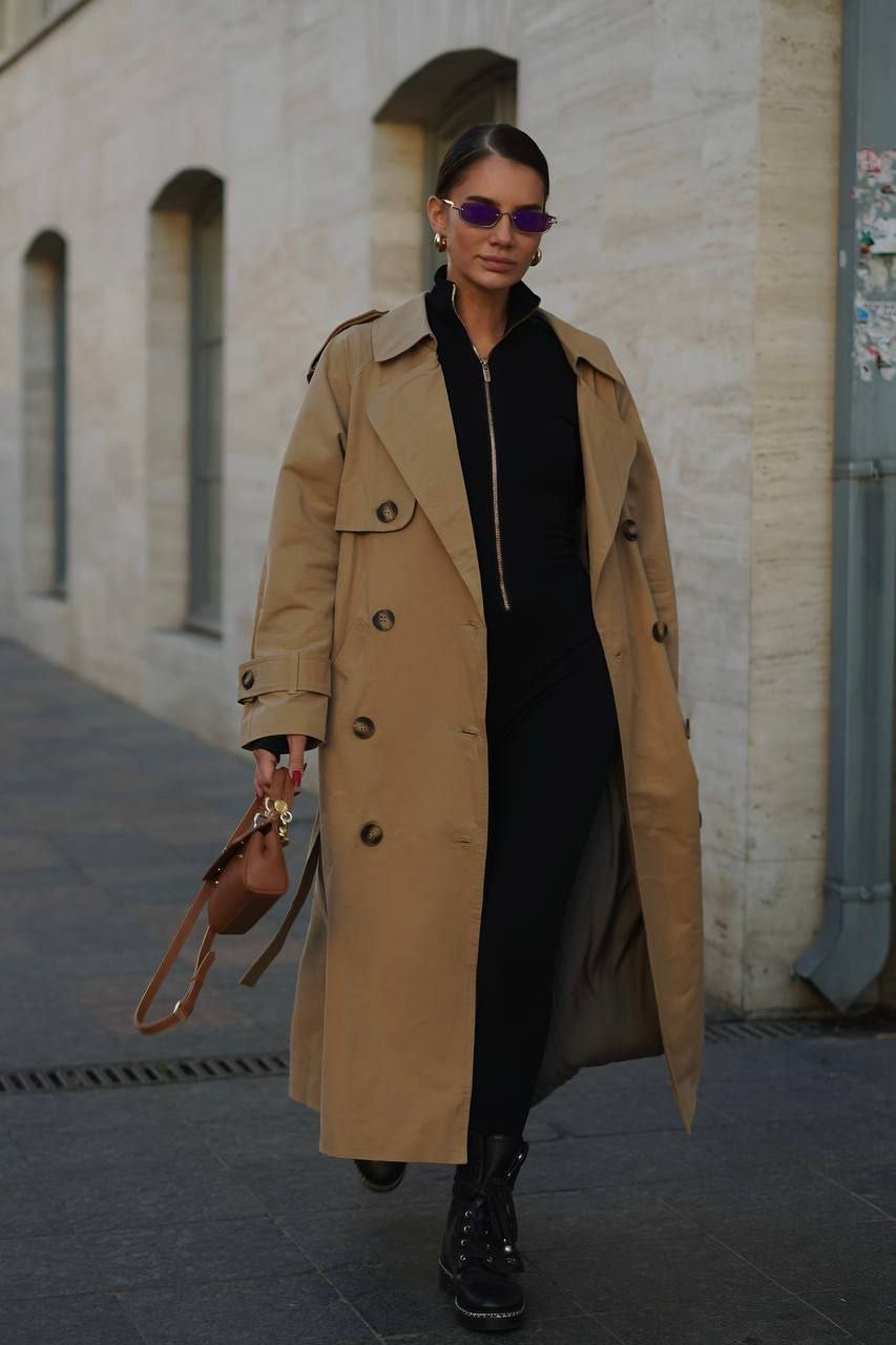 Embroidered Cotton Trench Coat – European Statement Outerwear