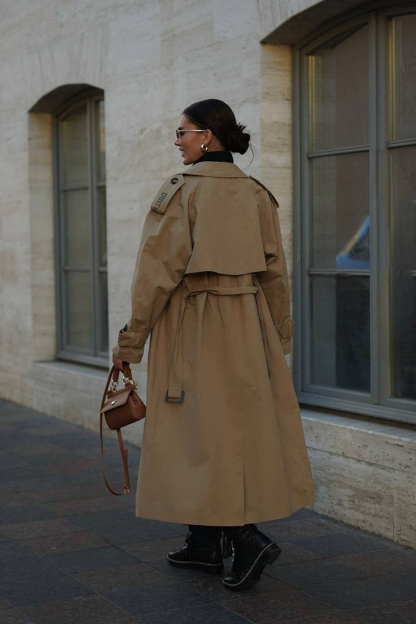 Embroidered Cotton Trench Coat – European Statement Outerwear