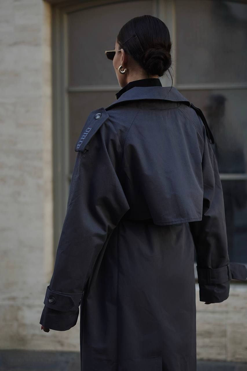 Embroidered Cotton Trench Coat – European Statement Outerwear