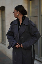 Embroidered Cotton Trench Coat – European Statement Outerwear