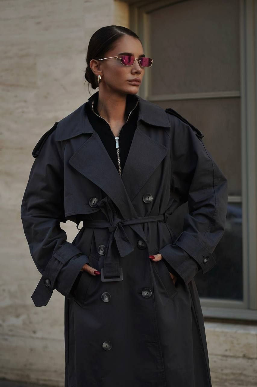 Embroidered Cotton Trench Coat – European Statement Outerwear