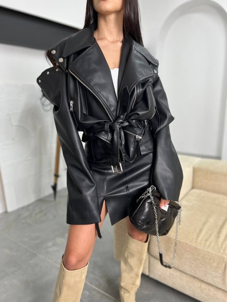 Eco Suede Moto Jacket – Tailored Biker Jacket